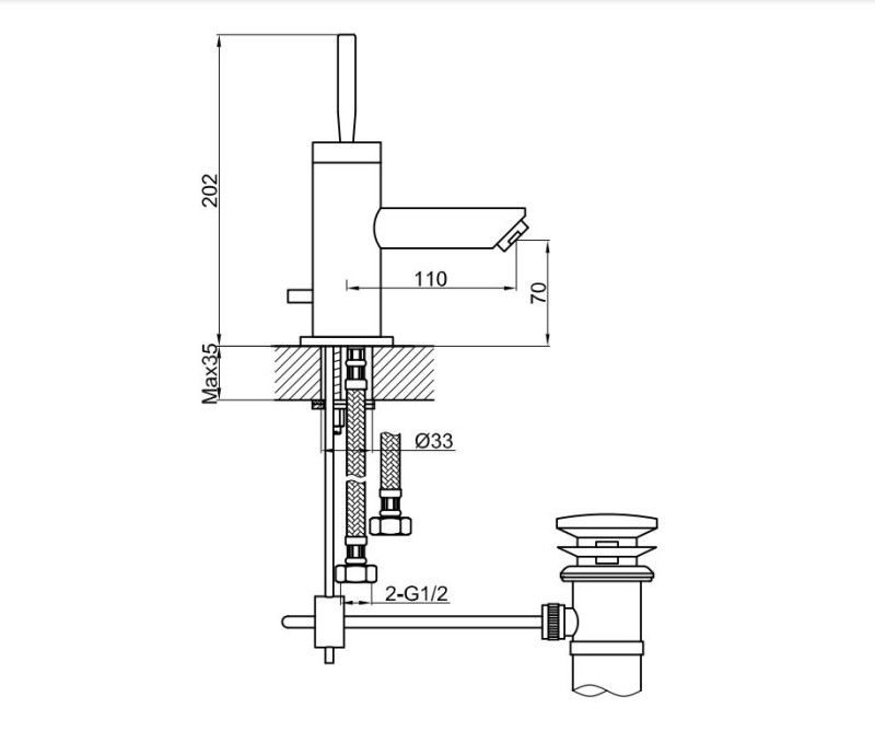 Kohlman Maxima bateria umywalkowa chrom QB100M