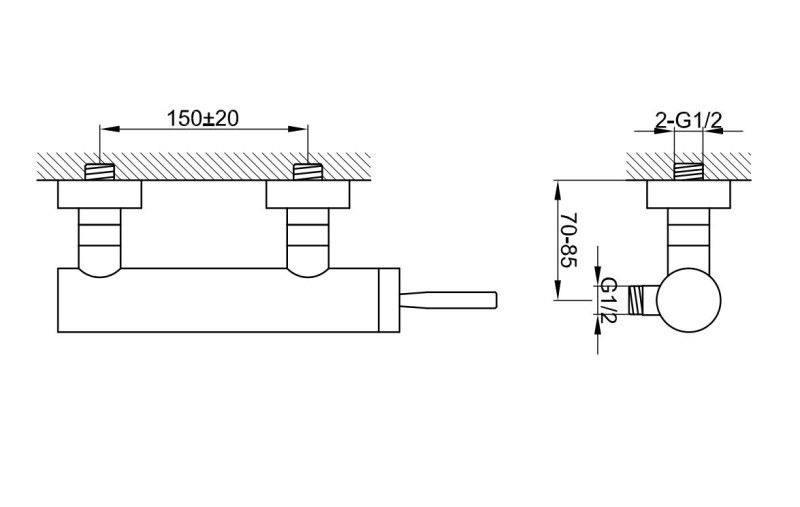 Kohlman Maxima bateria prysznicowa ścienna chrom QW120M