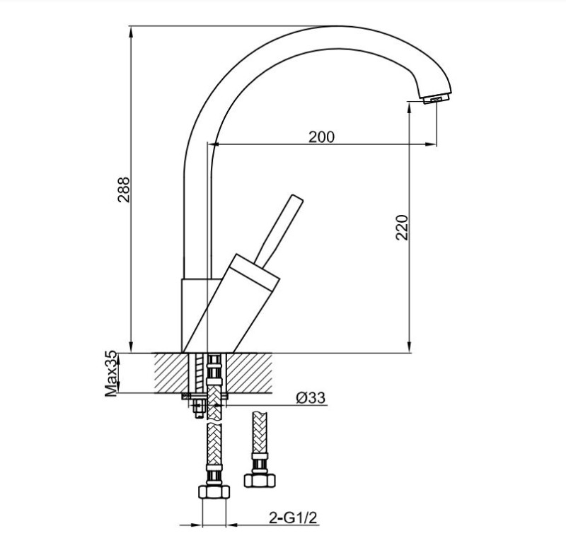 Kohlman Maxima bateria umywalkowa chrom QB156M