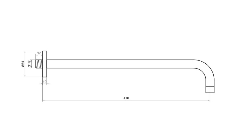 Kohlman ramię prysznicowe okrągłe ścienne 40cm chrom WN
