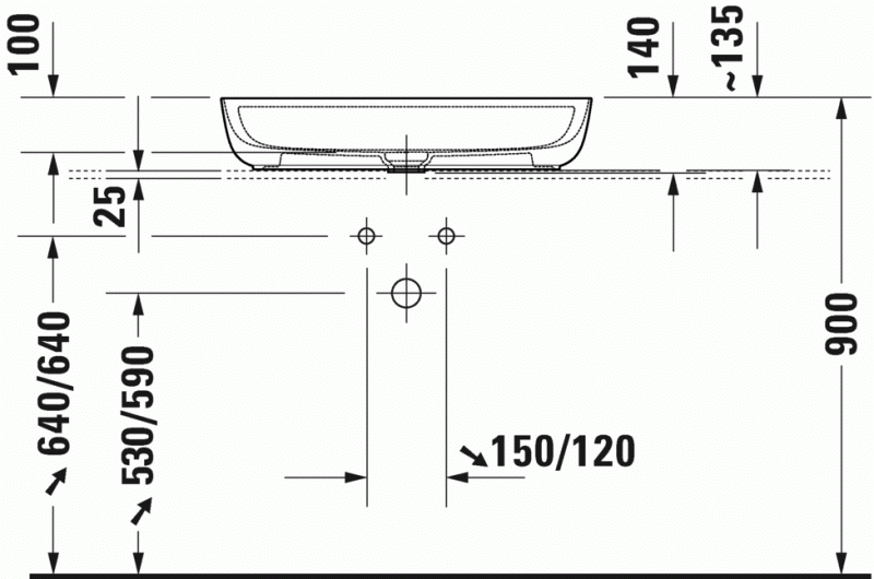 Duravit Luv umywalka szlifowana 70 cm z otworem na baterię biały wondergliss 03807000001