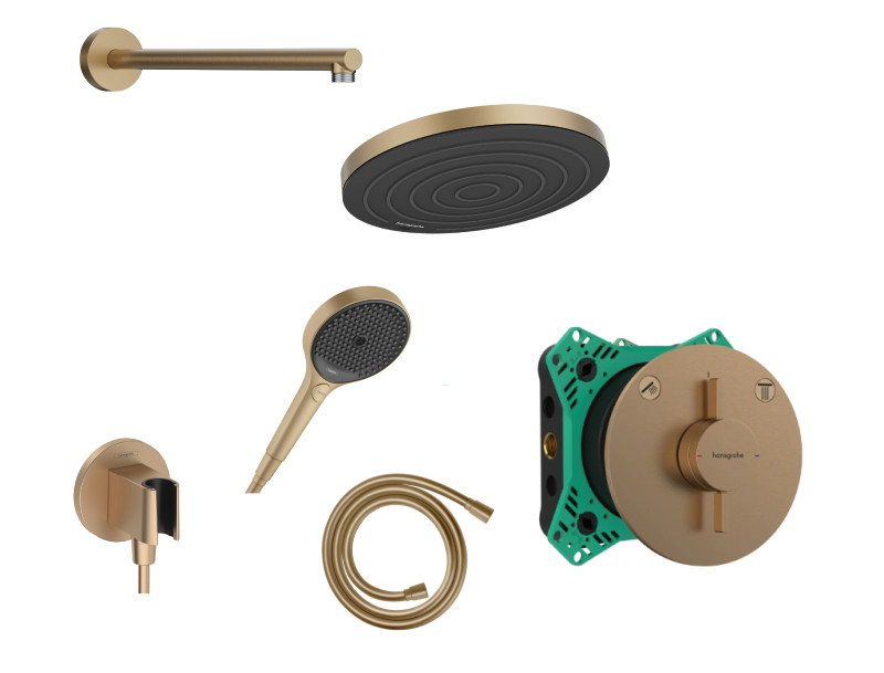 Hansgrohe DuoTurn S zestaw podtynkowy z deszczownicą Pulsify S 26x26 kompletny brąz szczotkowany 75418140NAT01