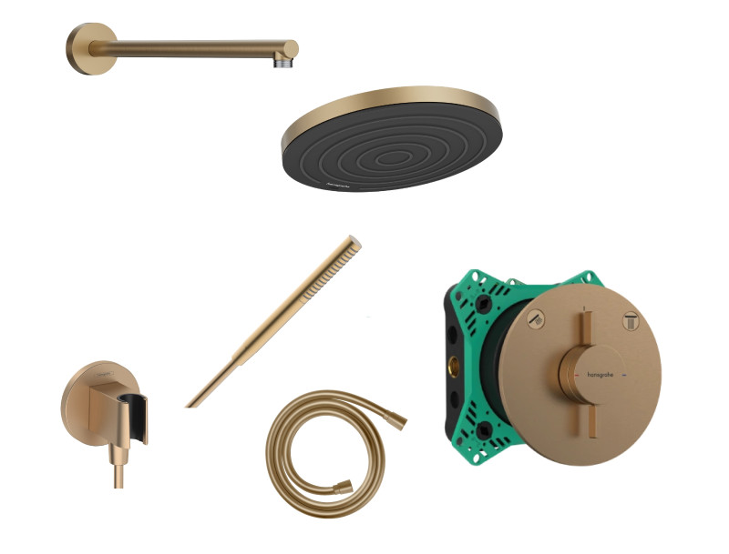 Hansgrohe DuoTurn S zestaw podtynkowy z deszczownicą Pulsify S 26x26 kompletny brąz szczotkowany 75418140NAT02