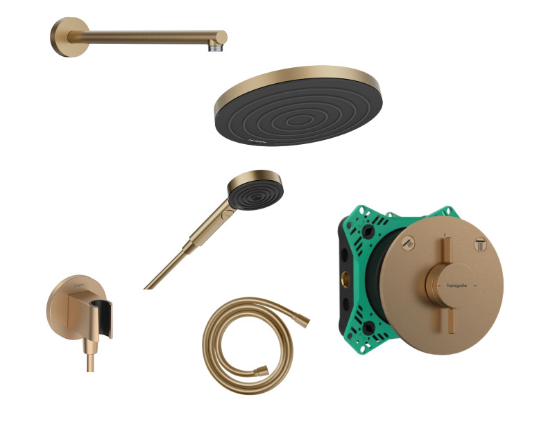 Hansgrohe DuoTurn S zestaw podtynkowy z deszczownicą Pulsify S 26x26 kompletny brąz szczotkowany 75418140NAT03