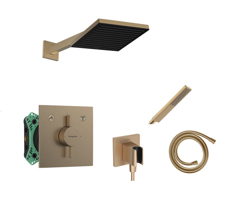 Hansgrohe DuoTurn E zestaw podtynkowy z deszczownicą Pulsify S 26x26 kompletny brąz szczotkowany 75417140NAT01