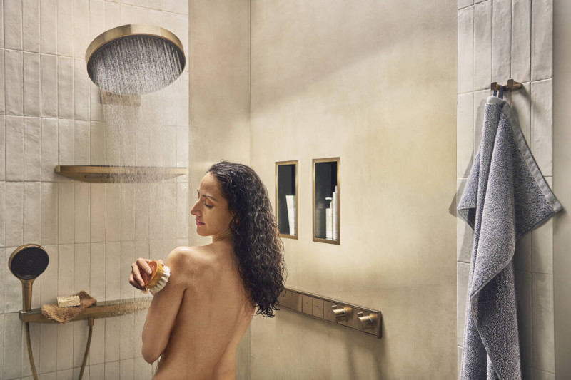Hansgrohe FinishPlus Rainfinity 130 3jet główka słuchawka prysznicowa PowderRain brąz szczotkowany 26864140