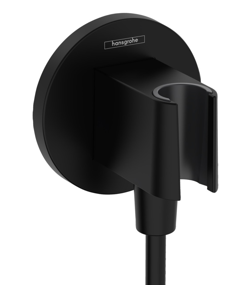 Hansgrohe FixFit S Przyłącze węża z uchwytem czarny matowy 26888670