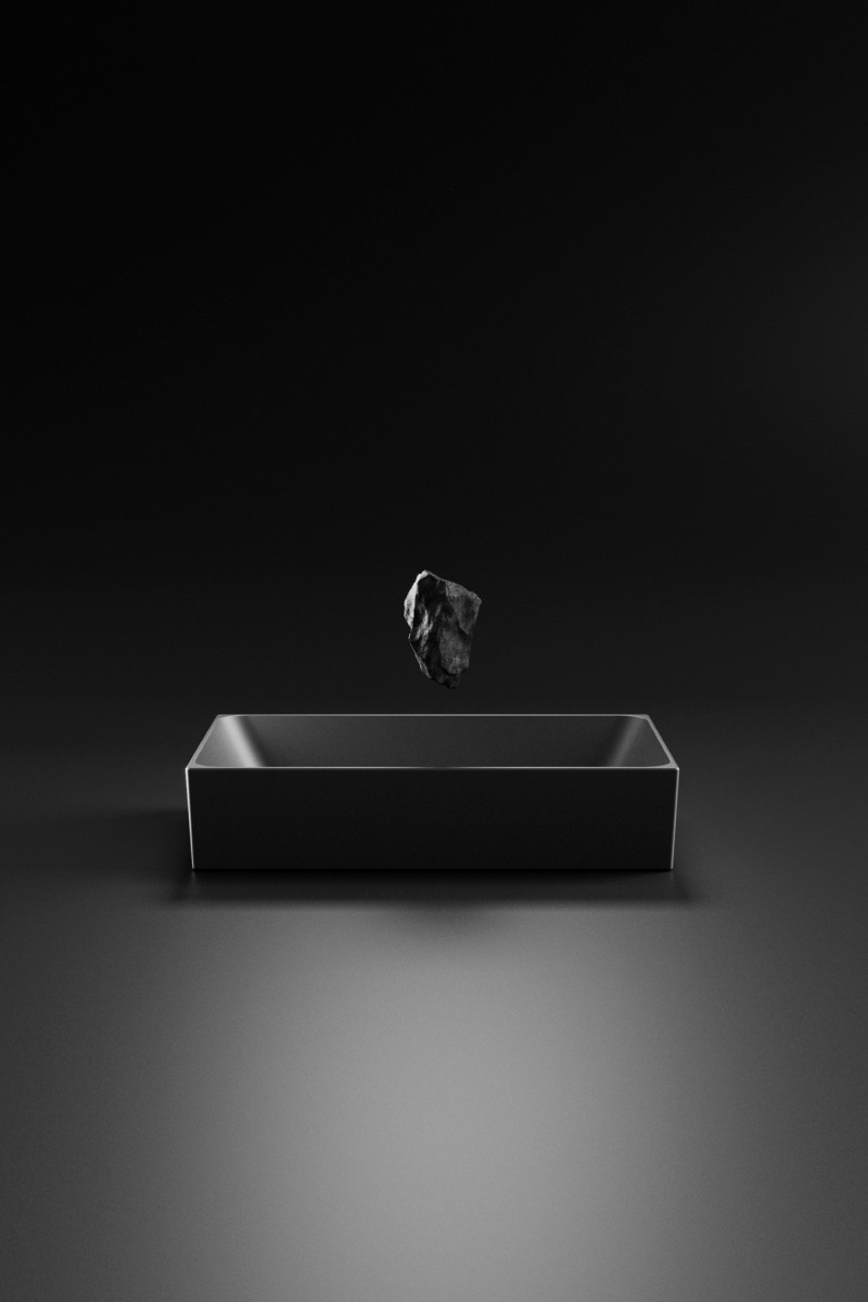 Catalano Alvea umywalka stawiana na blat 40x40 czarny matowy Cataglaze 0622400022