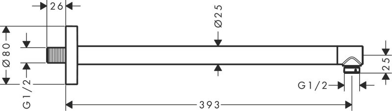Hansgrohe Pulsify S 39 ramię ścienne brąz szczotkowany 24357140