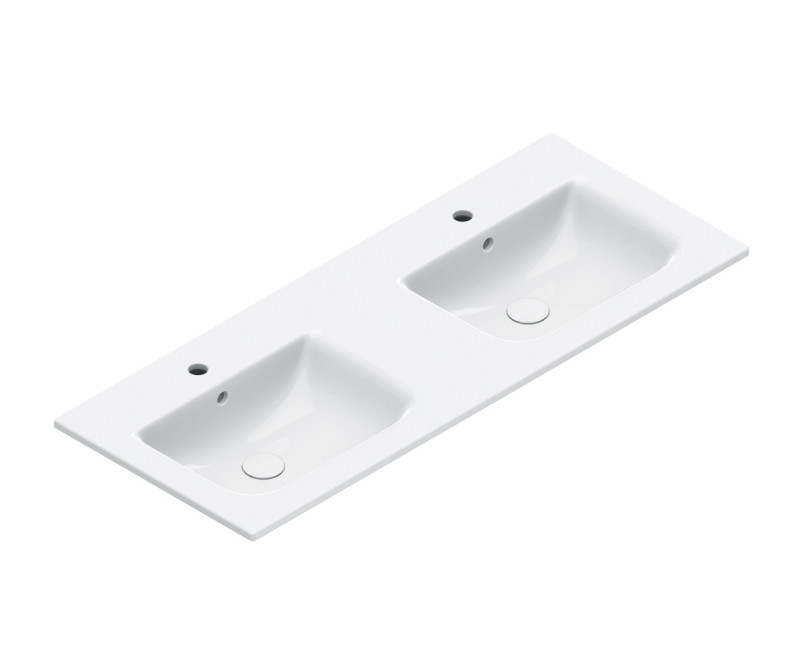Catalano Italy 120 umywalka podwójna 120x50 z 2 otworami biały Cataglaze+ 0721272001