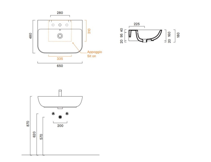 Catalano Italy umywalka 65x48 z otworem biały Cataglaze+ 0720651001