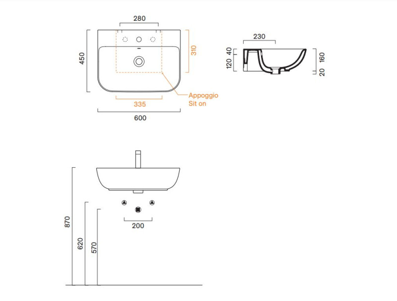 Catalano Italy umywalka 60x45 z otworem biały Cataglaze+ 0720601001