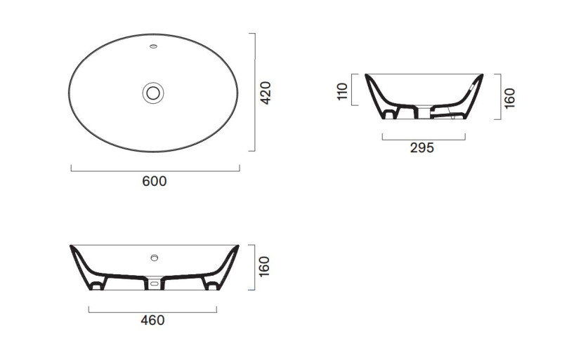 Catalano Italy umywalka stawiana na blat 60x42 biały Cataglaze+ 0722600001