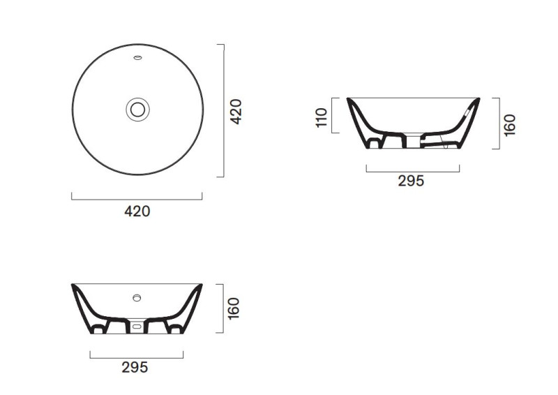 Catalano Italy umywalka stawiana na blat 42x42 biały Cataglaze+ 0723420001