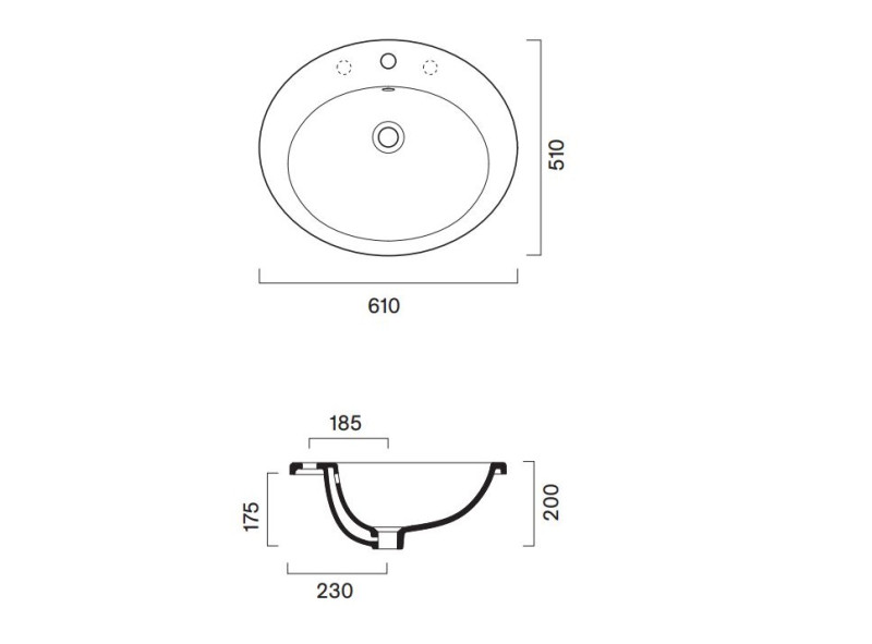 Catalano Italy umywalka wpuszczana w blat 61x51 biały Cataglaze+ 0725611001