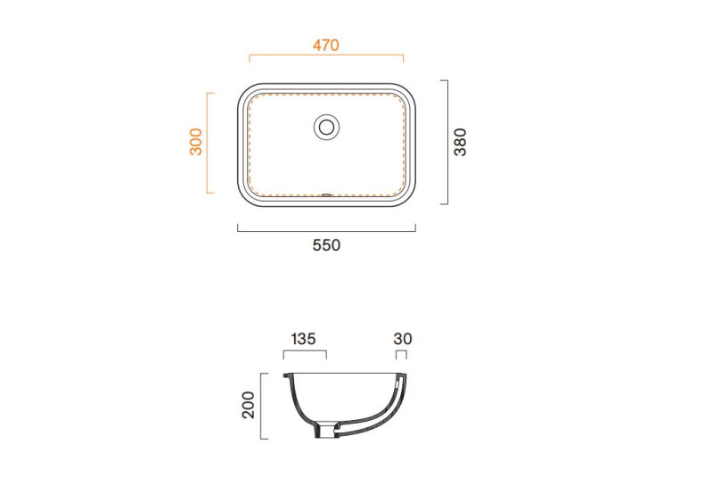 Catalano Italy umywalka podblatowa 55x38 biały Cataglaze+ 0727550001