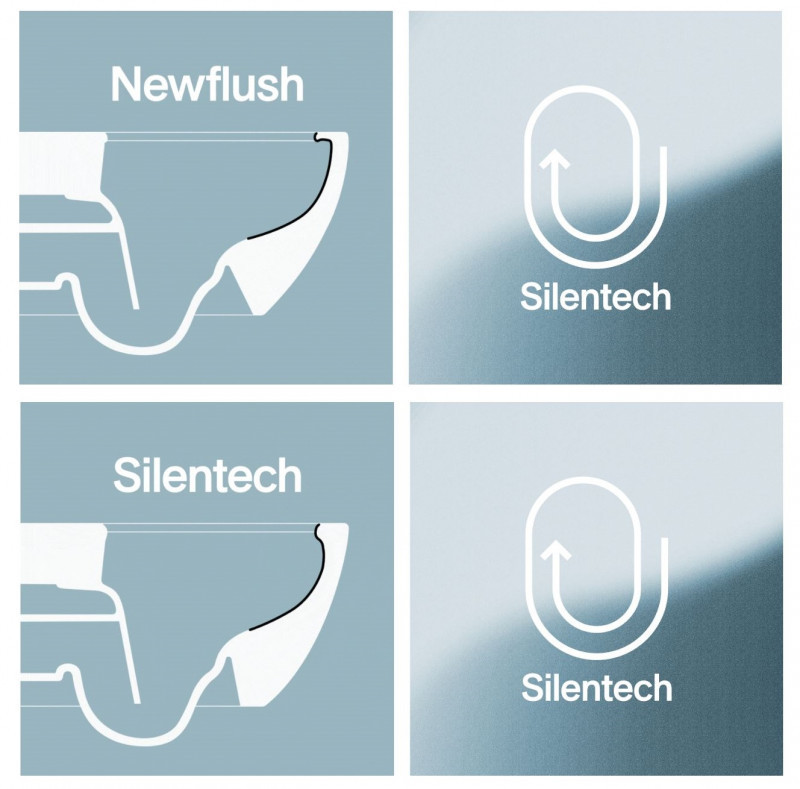 Catalano Italy Silentech muszla wisząca 52x37 biały połysk Cataglaze 0711520001