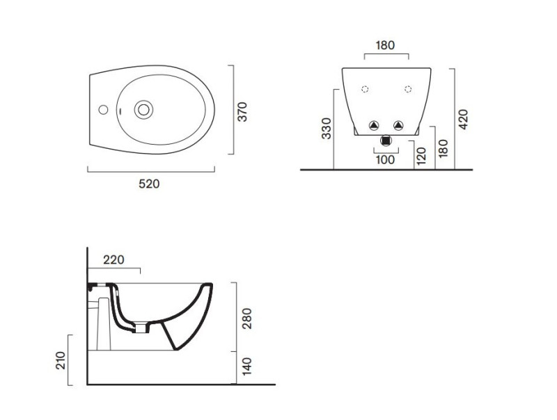 Catalano Italy bidet wiszący 52x37 biały połysk Cataglaze 0718521001