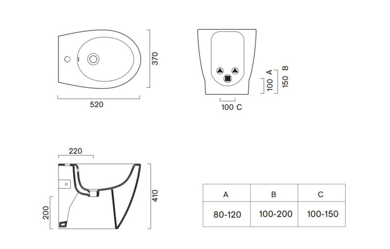 Catalano Italy bidet stojący 52x37 biały połysk Cataglaze 0719521001