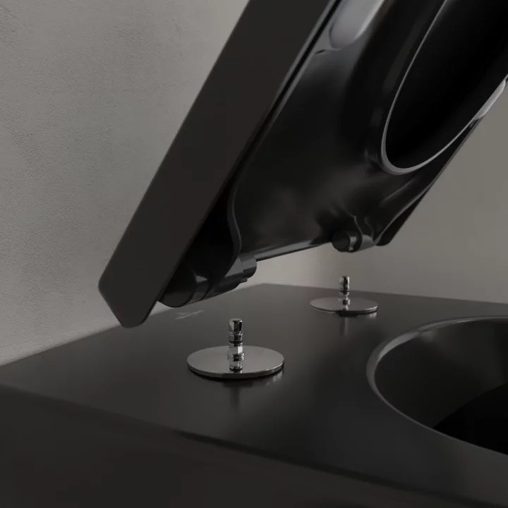 Villeroy&Boch Subway 2.0 DirectFlush muszla wisząca + deska wolnoopadająca czarny mat ceramicplus 5614R0R7 + 8M42S1R7