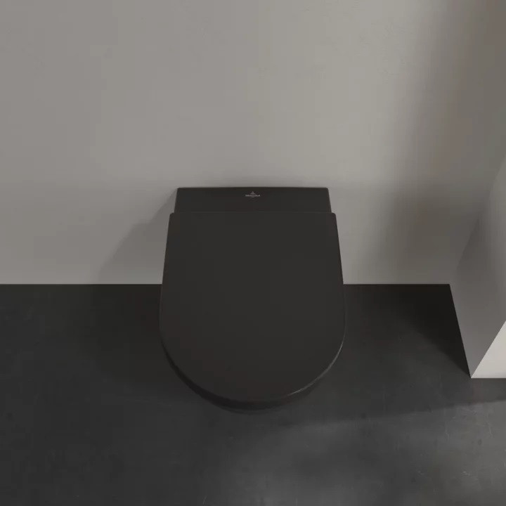 Villeroy&Boch Subway 2.0 DirectFlush muszla wisząca + deska wolnoopadająca czarny mat ceramicplus 5614R0R7 + 8M42S1R7