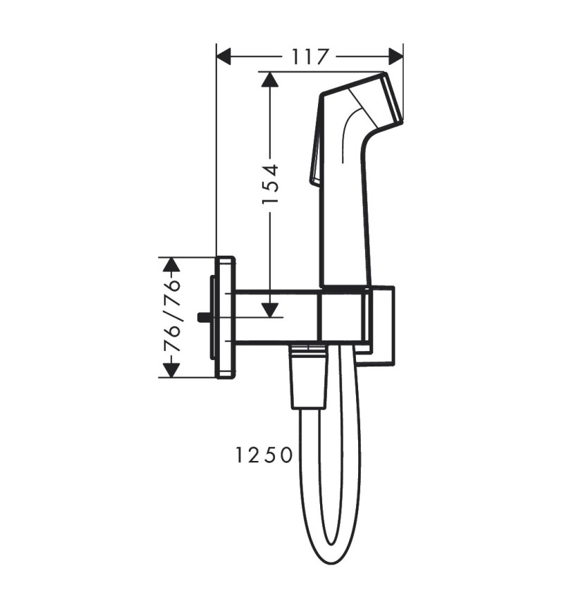 Hansgrohe Bidette 1jet E EcoSmart bateria bidetowa podtynkowa chrom połysk 29233000