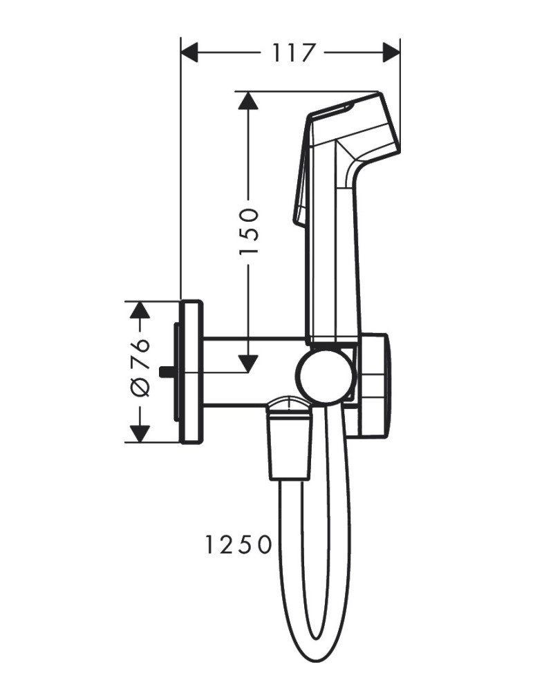 Hansgrohe Bidette 1jet S EcoSmart bateria bidetowa podtynkowa chrom połysk 29232000