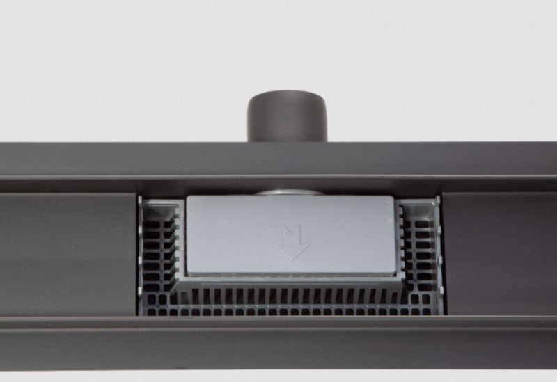 Balneo Duplex Next Black odpływ liniowy 50 cm, niski syfon, ruszt dwustronny czarny mat teflon BLK50N