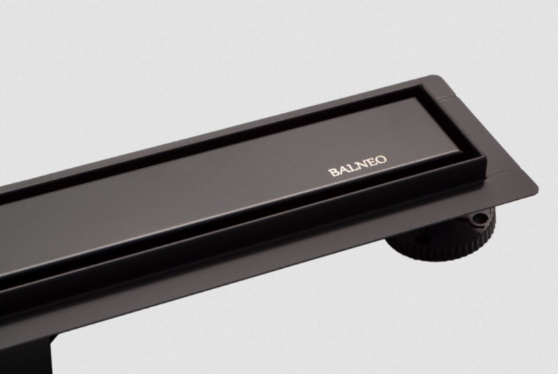 Balneo Duplex Next Black odpływ liniowy 50 cm, niski syfon, ruszt dwustronny czarny mat teflon BLK50N