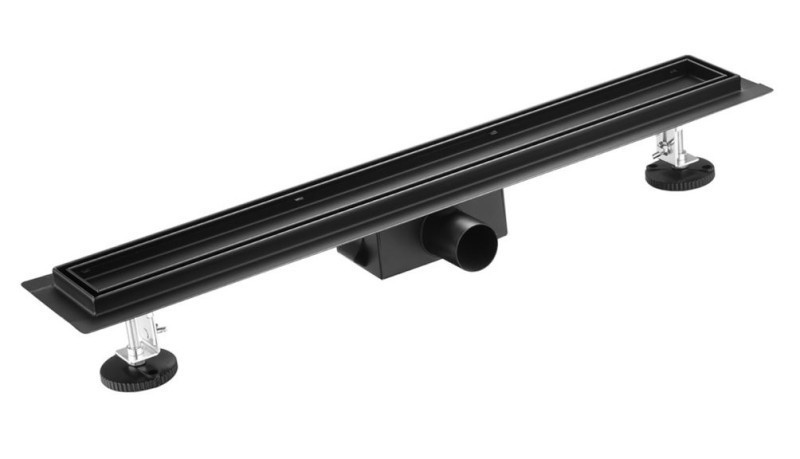 Balneo Duplex Next Black odpływ liniowy 110 cm, niski syfon, ruszt dwustronny czarny mat teflon BLK110N