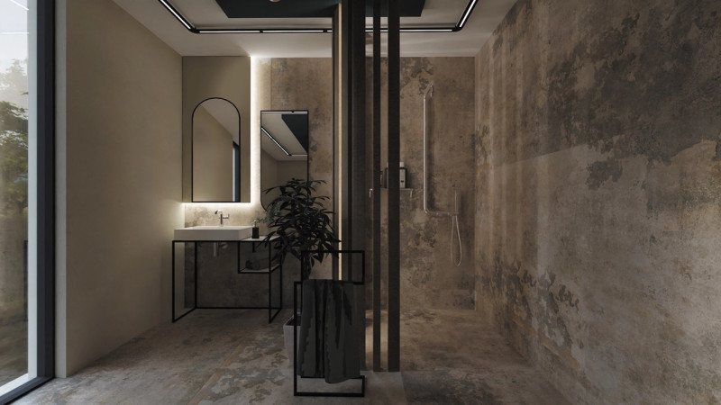 Deante Mokko Nero wieszak wolnostojący podwójny czarny ADM N622