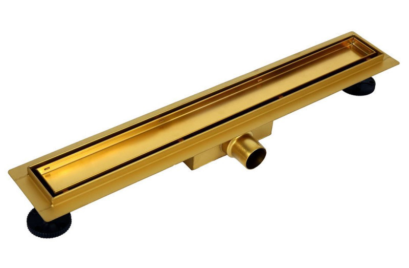 Balneo Duplex Next Gold odpływ liniowy 100 cm, niski syfon, ruszt dwustronny złoty szczotkowany BR-100N