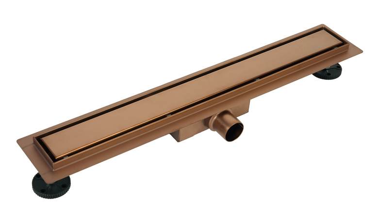 Balneo Duplex Next Cooper odpływ liniowy 60 cm, niski syfon, ruszt dwustronny miedziany szczotkowany CO-60N