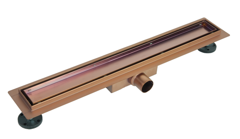 Balneo Duplex Next Cooper odpływ liniowy 100 cm, niski syfon, ruszt dwustronny miedziany szczotkowany CO-100N