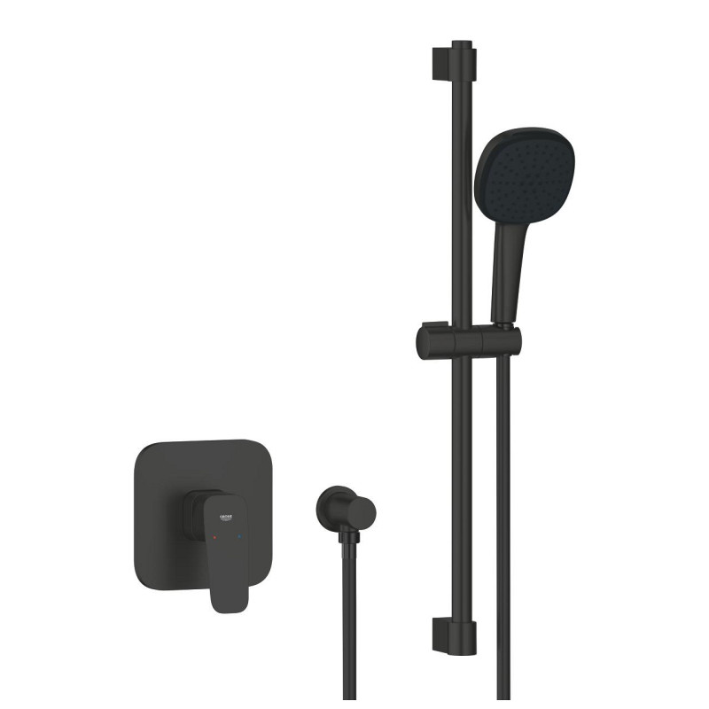 GROHE Cubeo podtynkowy zestaw prysznicowy z drążkiem Tempesta 110 czarny matowy 1053352430