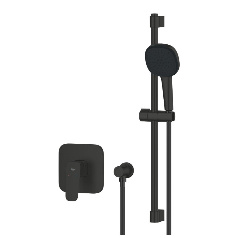 GROHE Cubeo podtynkowy zestaw prysznicowy z drążkiem Tempesta 110 czarny matowy 1053352430