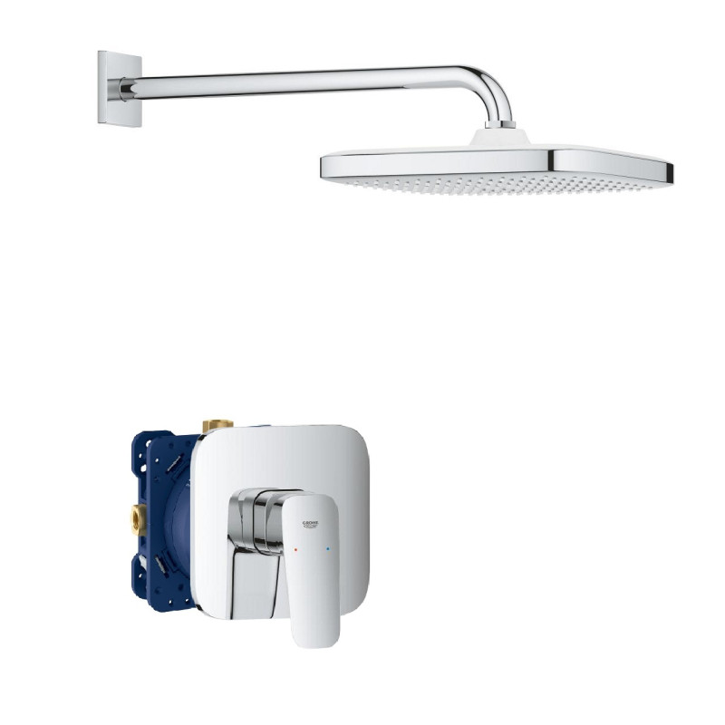 GROHE Cubeo kompletny podtynkowy zestaw prysznicowy z deszczownicą Tempesta 250 chrom 1053340000 + 35600000