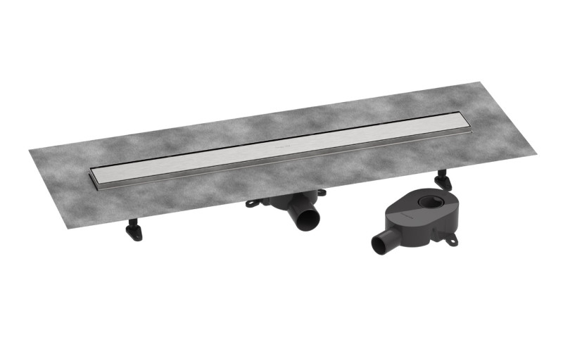 Hansgrohe RainDrain Go kompletny odpływ liniowy 80 cm ruszt ozdobny / do wyłożenia płytkami stal szcztokowana 56273800