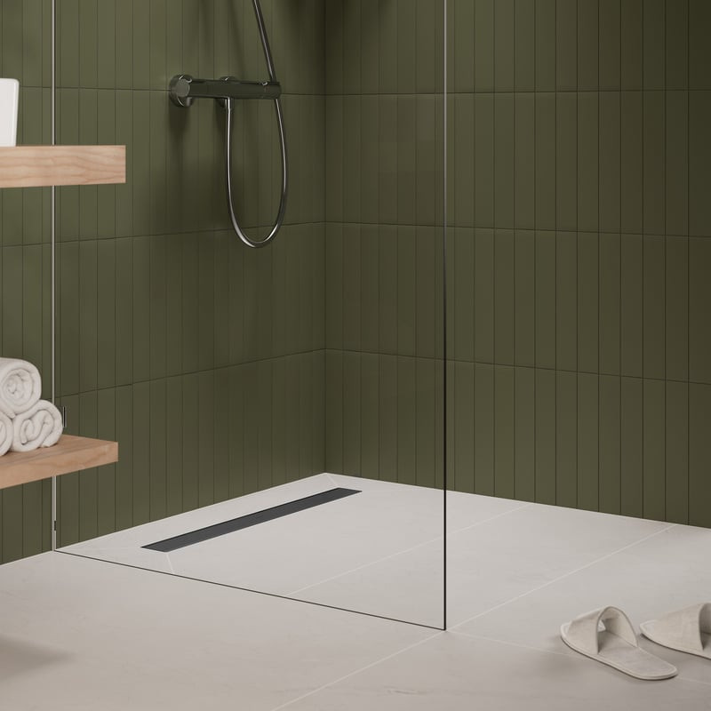 Hansgrohe RainDrain Go kompletny odpływ liniowy 80 cm ruszt ozdobny / do wyłożenia płytkami stal szcztokowana 56273800