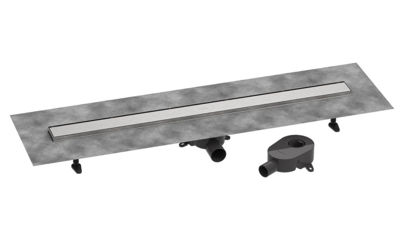 Hansgrohe RainDrain Go kompletny odpływ liniowy 100 cm ruszt ozdobny / do wyłożenia płytkami stal szcztokowana 56275800