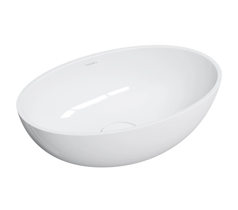 Omnires Shell M+ umywalka nablatowa 50x32 cm biały połysk SHELL500UNBP