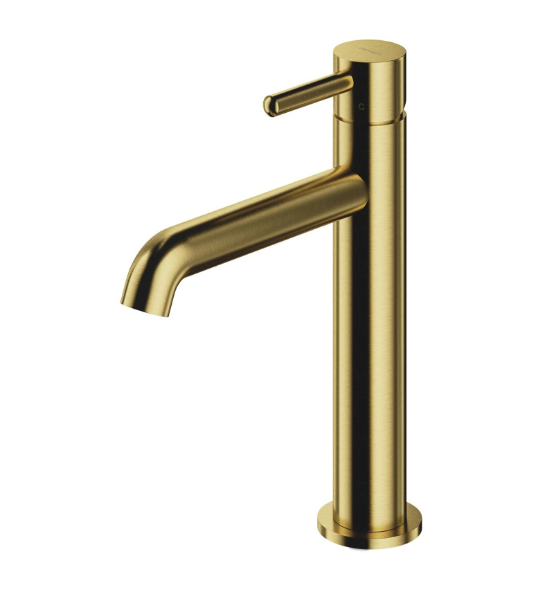 Omnires Y bateria umywalkowa stojąca średnio wysoka mosiądz szczotkowany Y1212CBSB