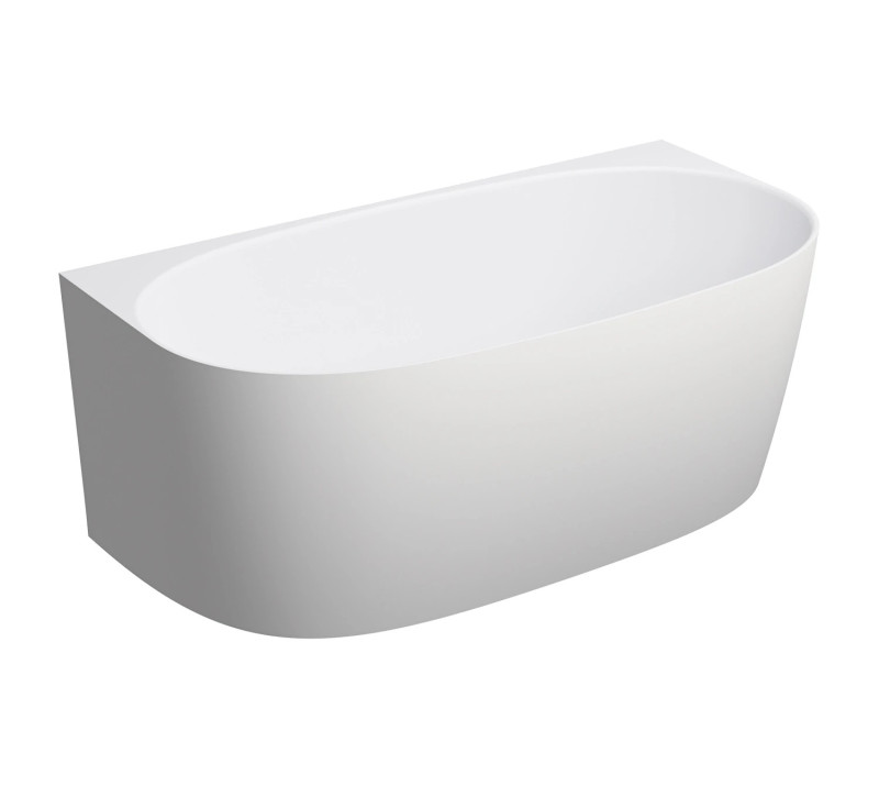 Omnires Marble+ Valencia wanna przyścienna 148x77 lany marmur biały mat VALENCIA148WPBM