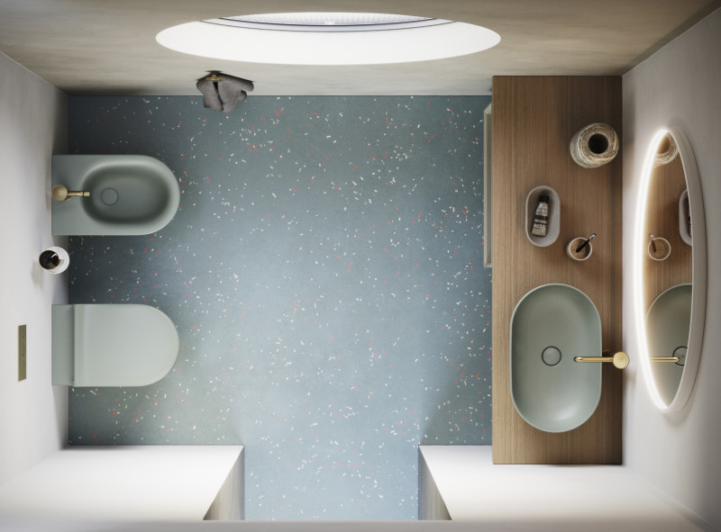 Catalano Sfera bidet wiszący 55x35 satin acqua Cataglaze 0518551028