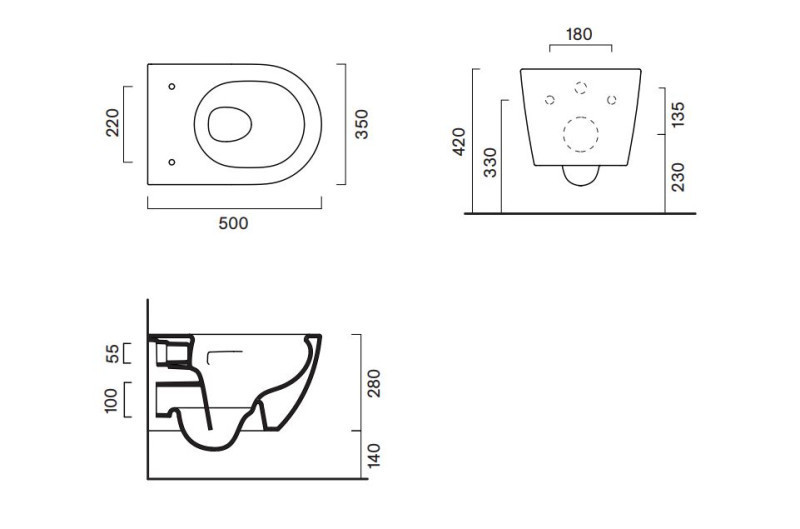 Catalano Sfera 50 Silentech muszla wisząca 50x35 szary satin cement Cataglaze 0511500023