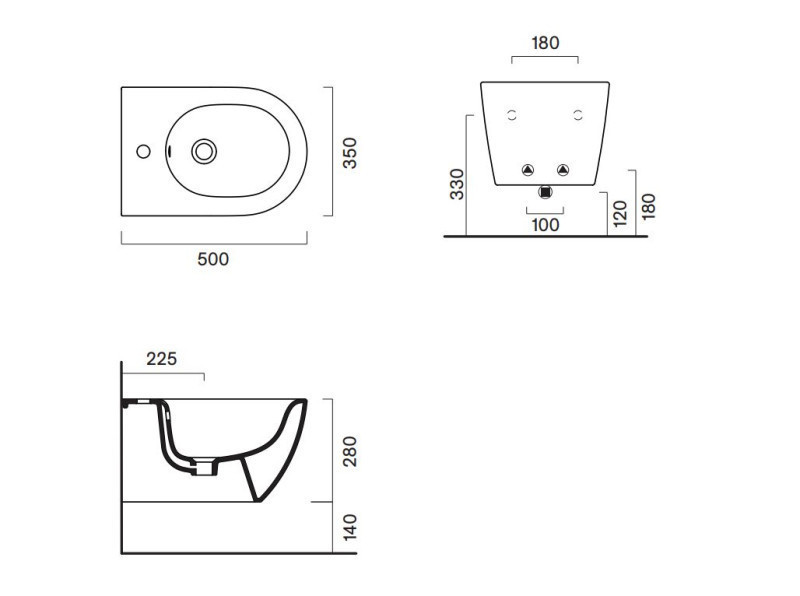 Catalano Sfera bidet wiszący 50x35 satin acqua Cataglaze 0518501028