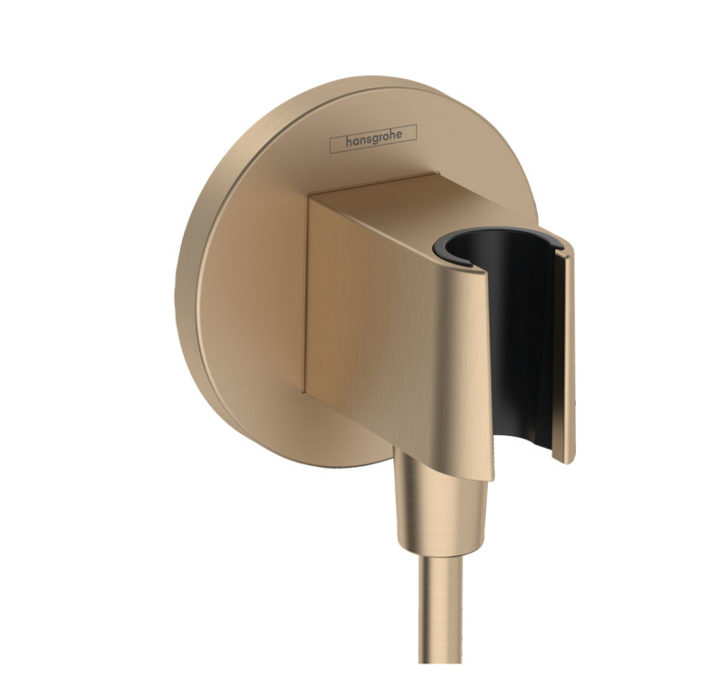Hansgrohe FixFit S Przyłącze kątowe węża z uchwytem brąz szczotkowany 26888140