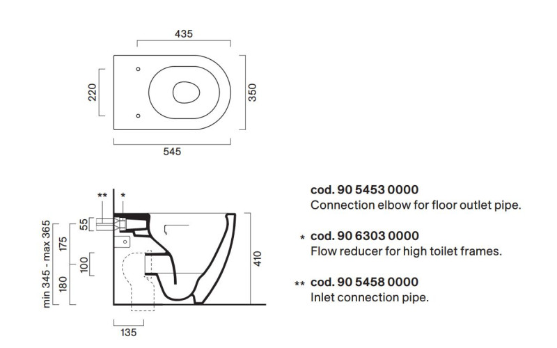 Catalano Sfera 55 Silentech muszla stojąca 55x35 biały połysk Cataglaze 0514550001