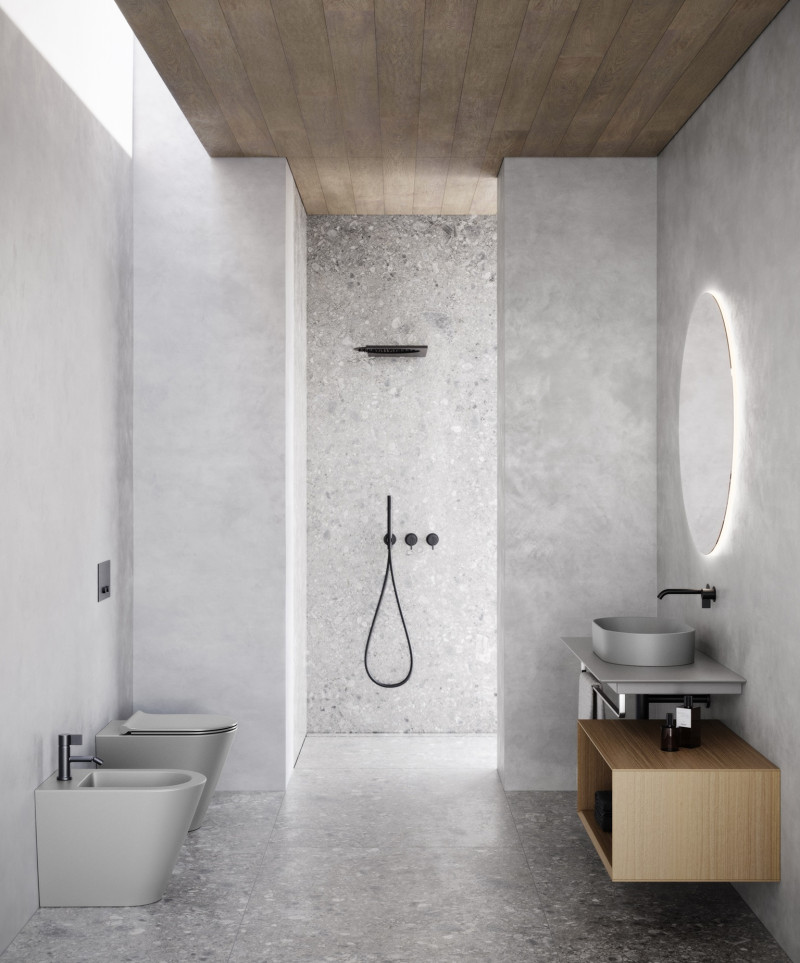 Catalano Zero bidet stojący BTW 55x35 cm szary cement matowy Cataglaze+ 0119551023