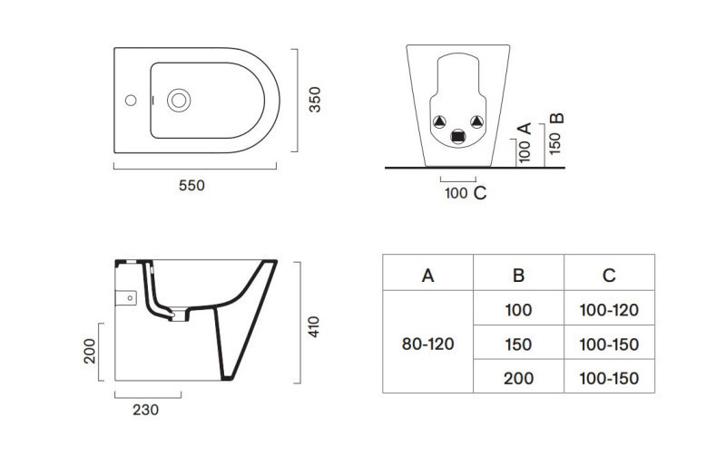 Catalano Zero bidet stojący BTW 55x35 cm tortora matowy Cataglaze+ 0119551032